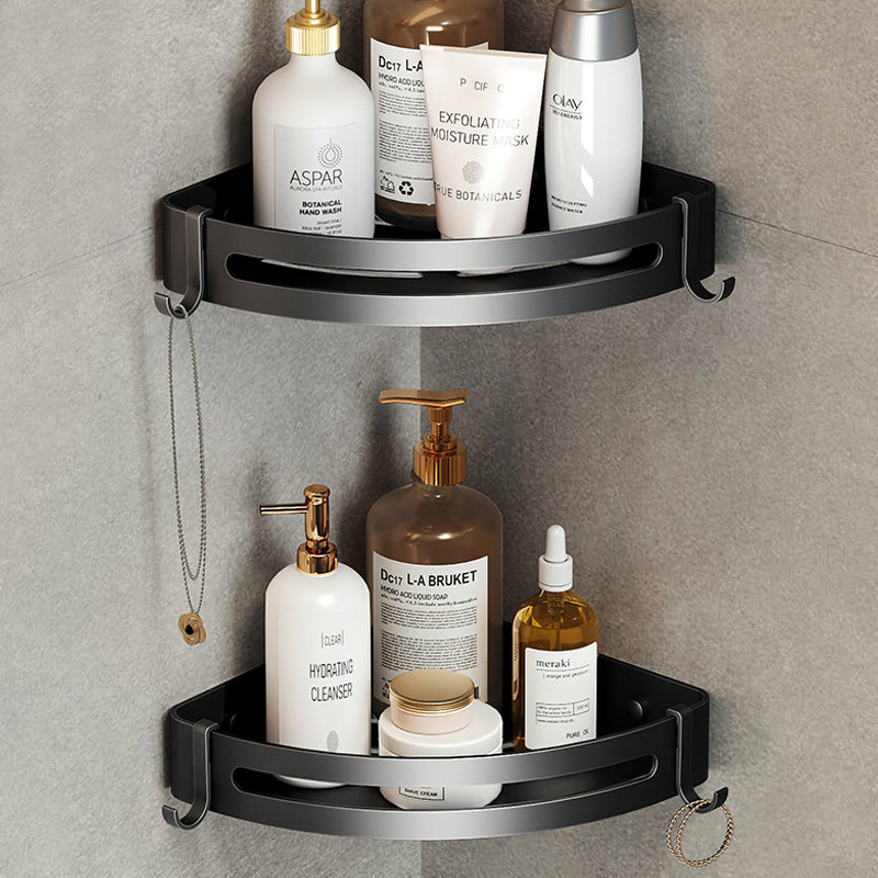 BowLift | Contemporary bathroom accessory set with black finish and bath shelf/towel bar