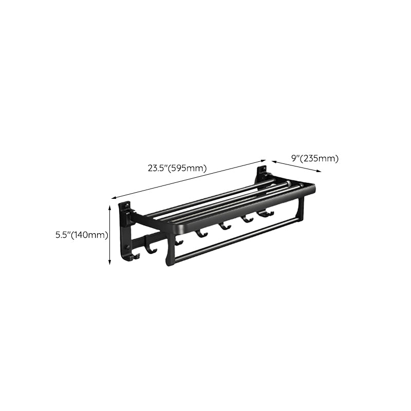 BowLift | Contemporary bathroom accessory set with black finish and bath shelf/towel bar