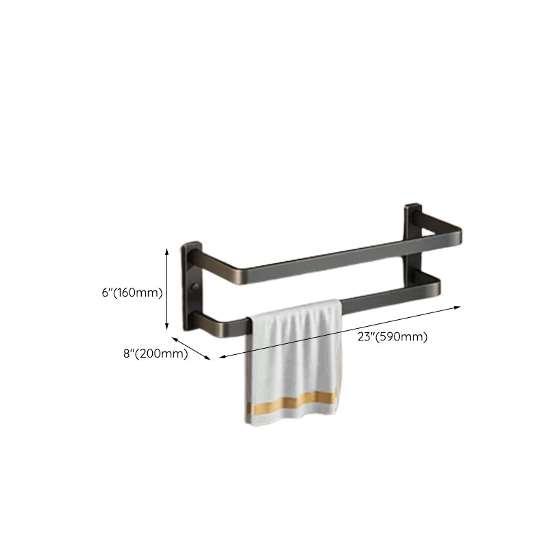 BowLift | Contemporary bathroom accessory set with black finish and bath shelf/towel bar