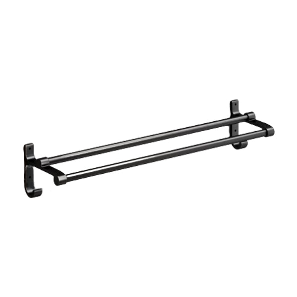 BowLift | Classic Bathroom Accessories Set in Aluminum Black Finish Bathrobe Hook/ Towel Bar