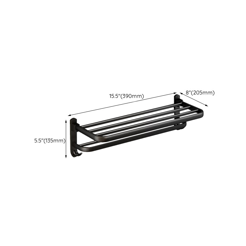 BowLift | Classic Bathroom Accessories Set in Aluminum Black Finish Bathrobe Hook/ Towel Bar