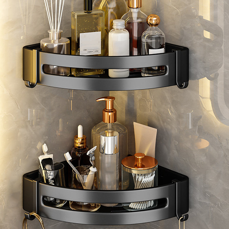 BowLift | Black Aluminum Bathroom Accessory Set Modern Bathroom Shelf / Towel Bar & Paper Holder
