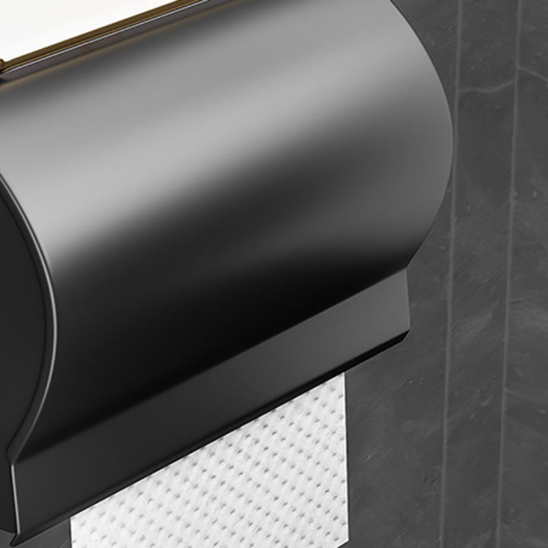 BowLift | Black Aluminum Bathroom Accessory Set Modern Bathroom Shelf / Towel Bar & Paper Holder