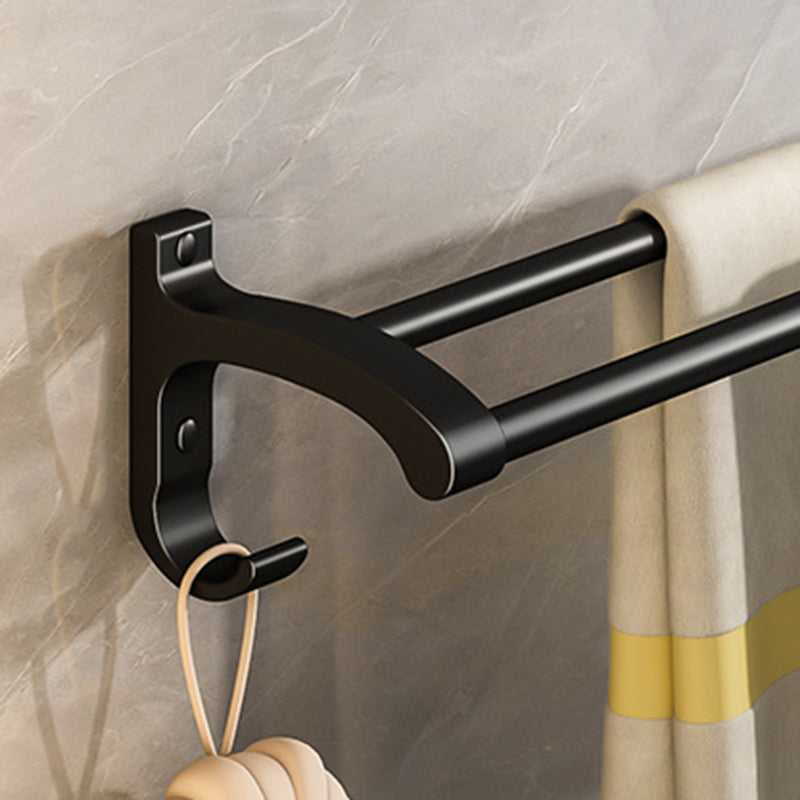 BowLift | Black Aluminum Bathroom Accessory Set Modern Bathroom Shelf / Towel Bar & Paper Holder