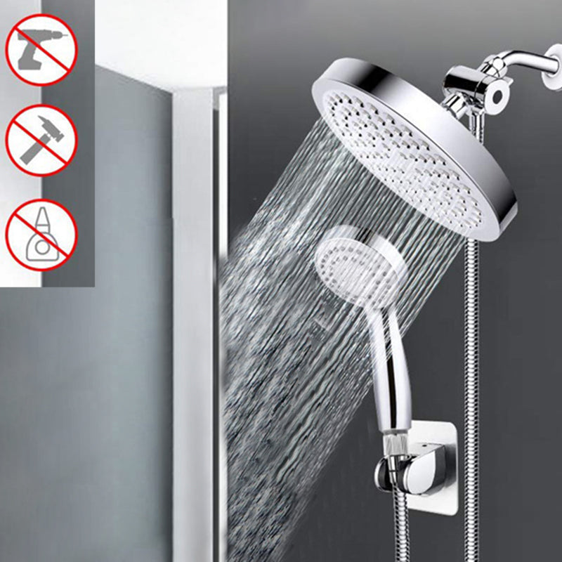 BowLift | Contemporary Shower Combination Double Shower Head Chrome Wall Mount Round Shower Head