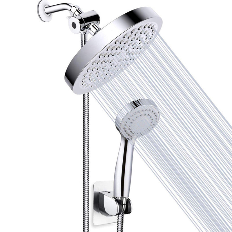 BowLift | Contemporary Shower Combination Double Shower Head Chrome Wall Mount Round Shower Head