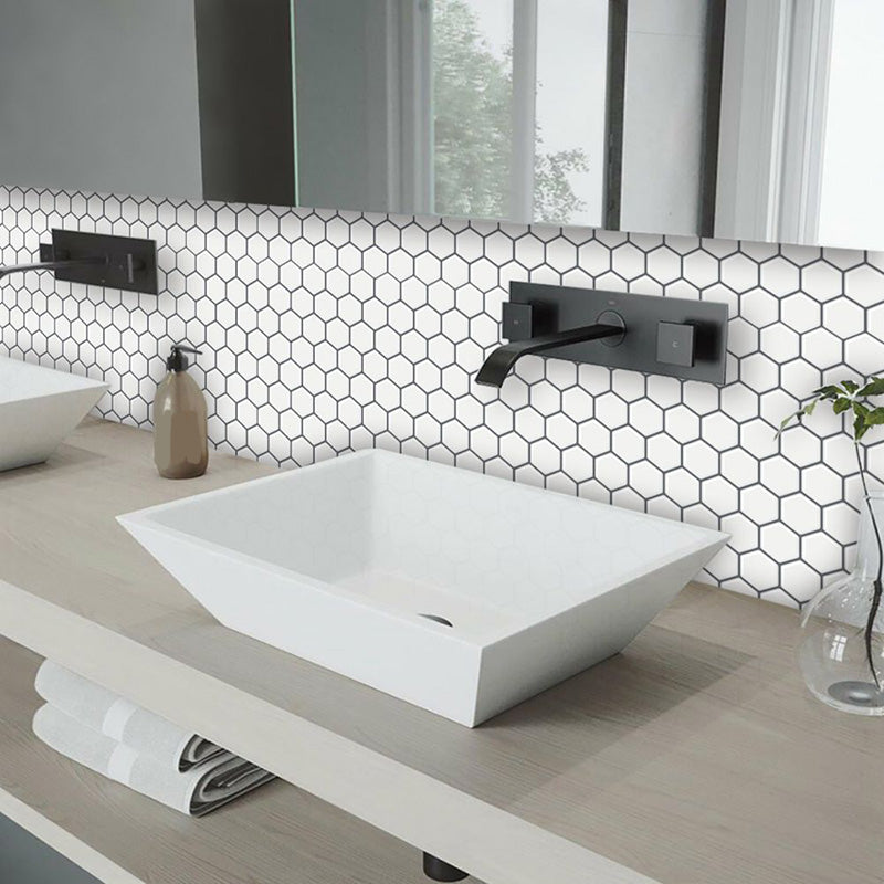 BowLift | Peel and Stick Wall Tile Waterproof Hexagonal PVC Peel and Stick Wall Tile