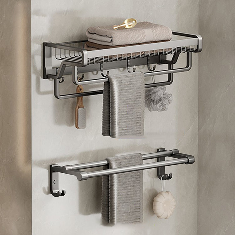 BowLift | Aluminum modern bathroom accessories set polished gray bathroom shelf/paper holder/robe hook