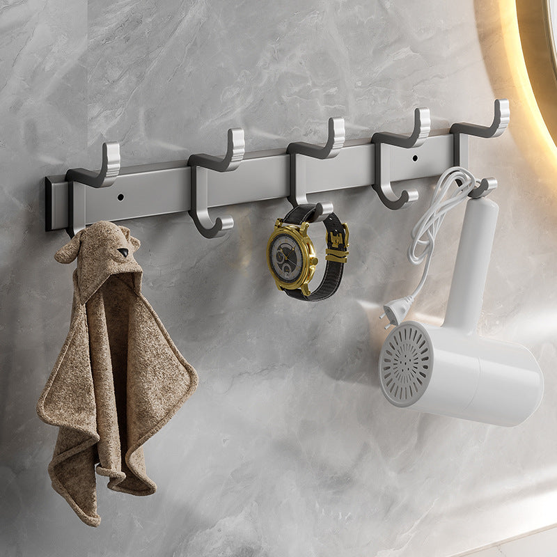 BowLift | Contemporary Bathroom Accessory Set Gray Aluminum Bathroom Shelf/Towel Rack/Bathtub Hook