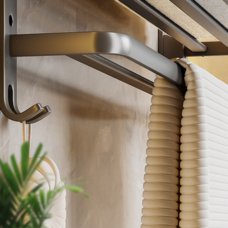 BowLift | Contemporary Bathroom Accessory Set Gray Aluminum Bathroom Shelf/Towel Rack/Bathtub Hook