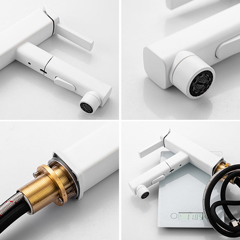 BowLift | Lever Handle Faucet Pull-Out Basin Faucet with Swivel Spout
