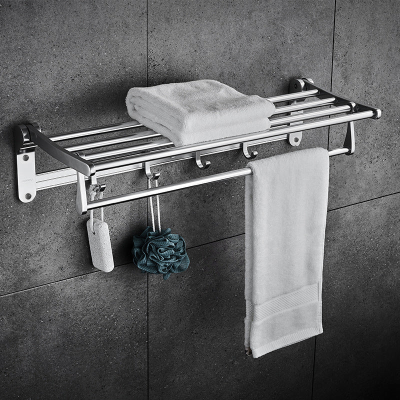 BowLift | Contemporary bathroom accessory set made of aluminum with towel holder/bath shelf