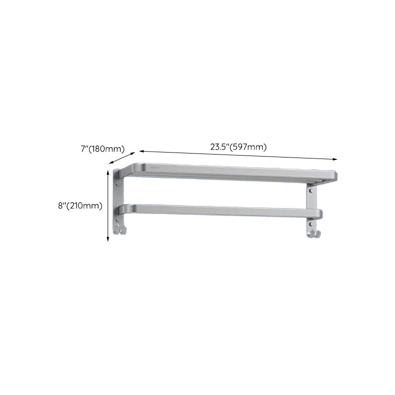 BowLift | Contemporary bathroom accessory set made of aluminum with towel holder/bath shelf