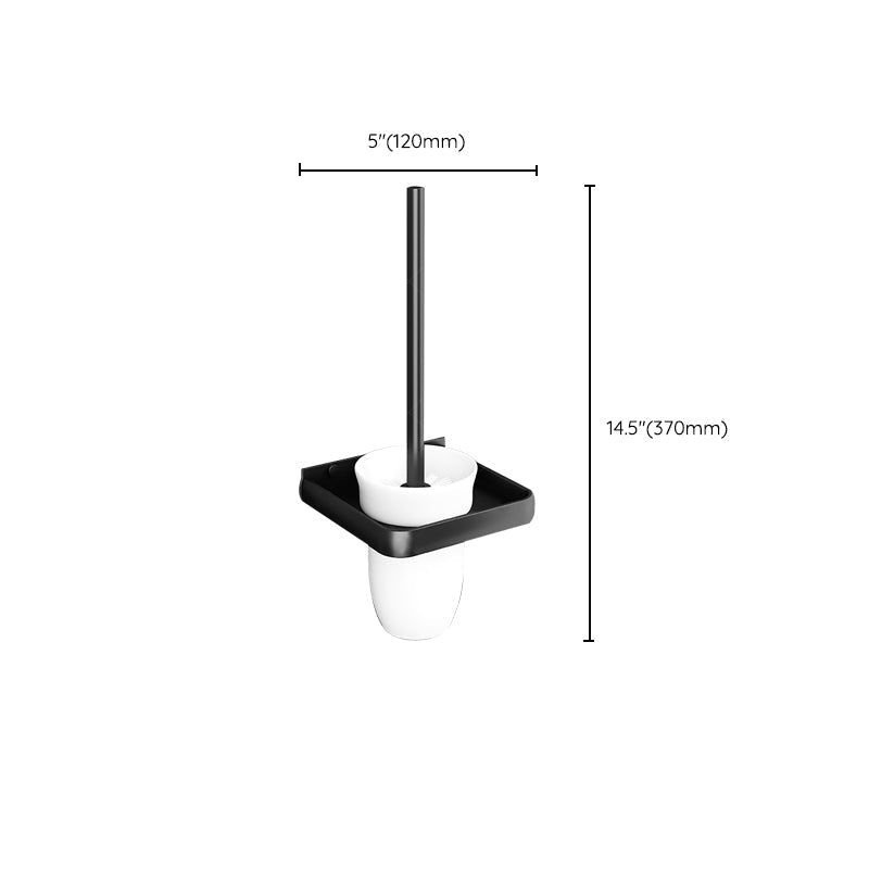 BowLift | Black Aluminum Bathroom Accessory Set Modern Bathroom Shelf / Towel Bar & Paper Holder