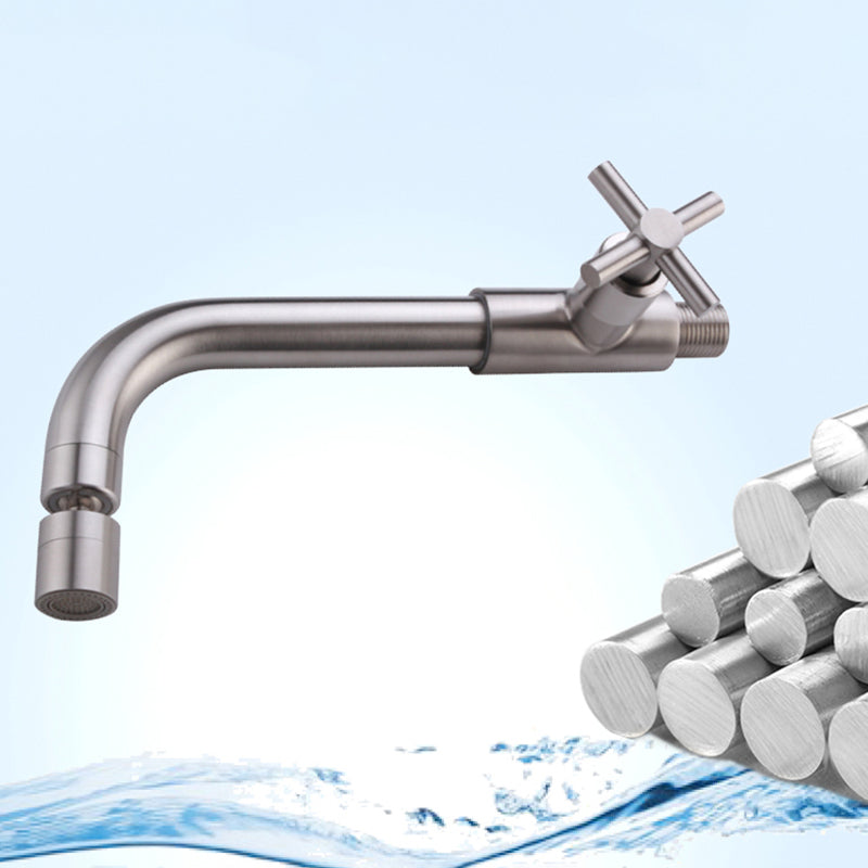 BowLift | Contemporary Wall-Mounted Bathroom Faucet Cross Handles Stainless Steel Faucet