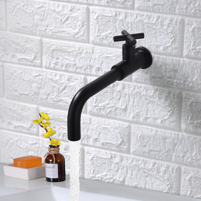 BowLift | Contemporary Wall-Mounted Bathroom Faucet Cross Handles Stainless Steel Faucet