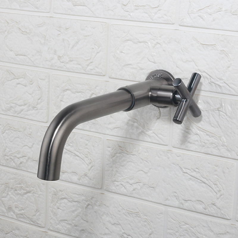 BowLift | Contemporary Wall-Mounted Bathroom Faucet Cross Handles Stainless Steel Faucet