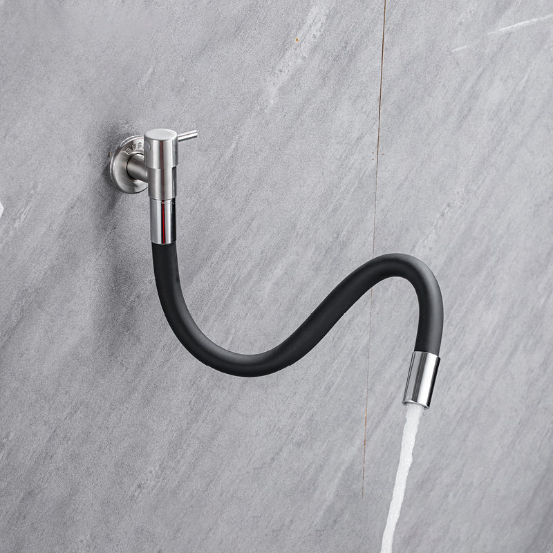 BowLift | Contemporary wall-mounted bathroom faucet with lever handles made of stainless steel