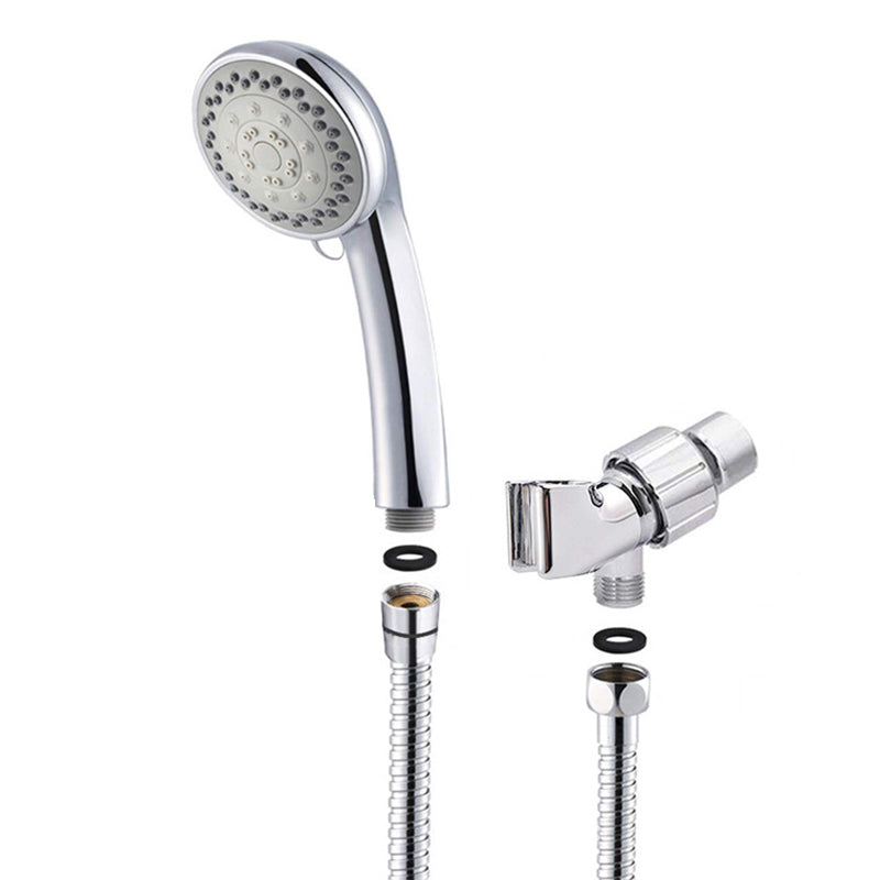 BowLift | Round Handheld Showerhead in Silver Leak-Resistant Wall-Mounted Showerhead