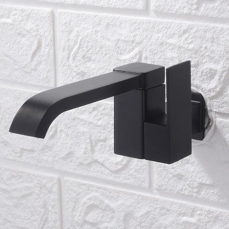 BowLift | Contemporary Wall Mounted Bathroom Faucet Lever Handles Low Arc Swivel Brass Faucet
