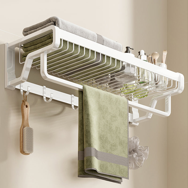 BowLift | Contemporary bathroom accessory set made of matte stainless steel-aluminum with bathrobe hook/bath shelf