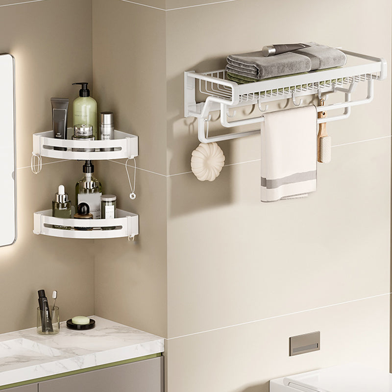 BowLift | Contemporary bathroom accessory set made of matte stainless steel-aluminum with bathrobe hook/bath shelf