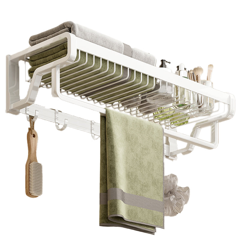BowLift | Contemporary bathroom accessory set made of matte stainless steel-aluminum with bathrobe hook/bath shelf