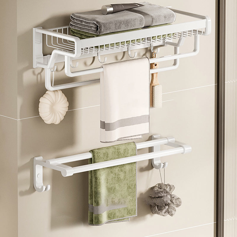 BowLift | Contemporary bathroom accessory set made of matte stainless steel-aluminum with bathrobe hook/bath shelf