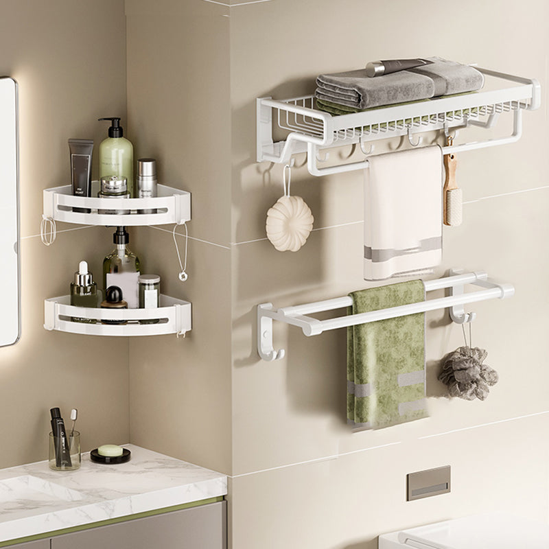 BowLift | Contemporary bathroom accessory set made of matte stainless steel-aluminum with bathrobe hook/bath shelf