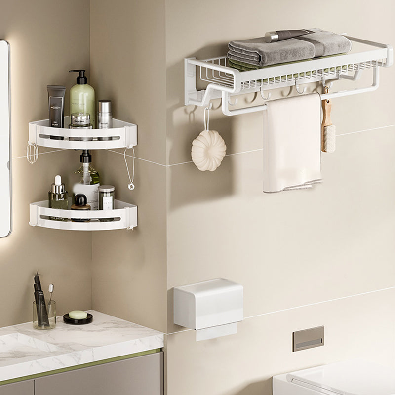 BowLift | Contemporary bathroom accessory set made of matte stainless steel-aluminum with bathrobe hook/bath shelf