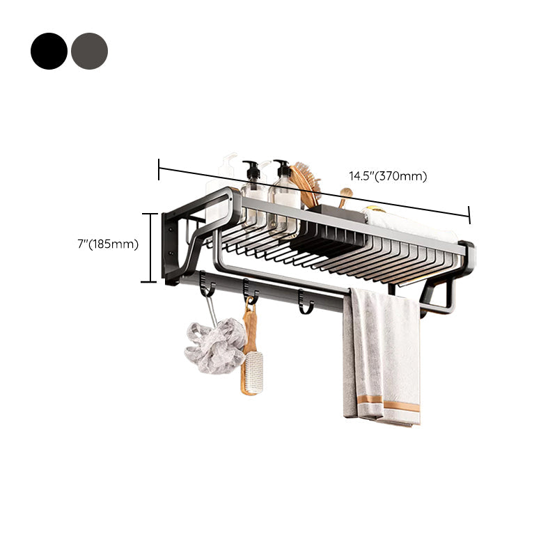 BowLift | Contemporary bathroom accessory set made of matte stainless steel-aluminum with bathrobe hook/towel rail