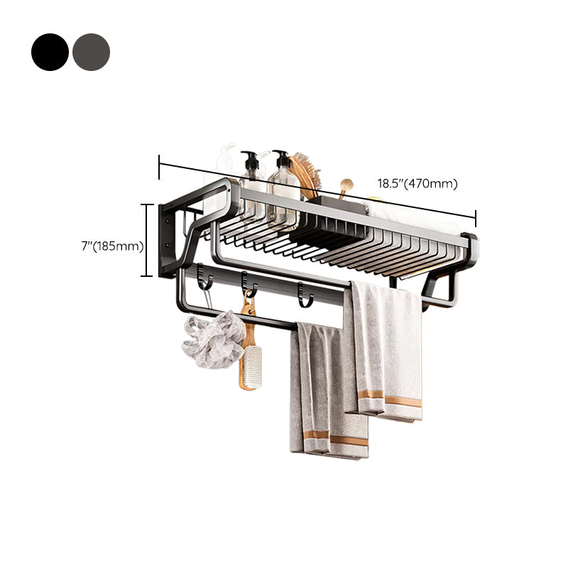 BowLift | Contemporary bathroom accessory set made of matte stainless steel-aluminum with bathrobe hook/towel rail