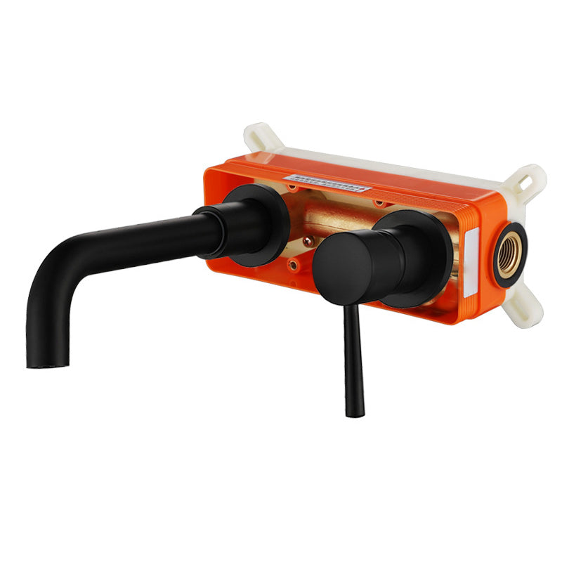 BowLift | Industrial Wall-Mounted Bathroom Faucet 2-Hole Swivel Spout Basin Faucet