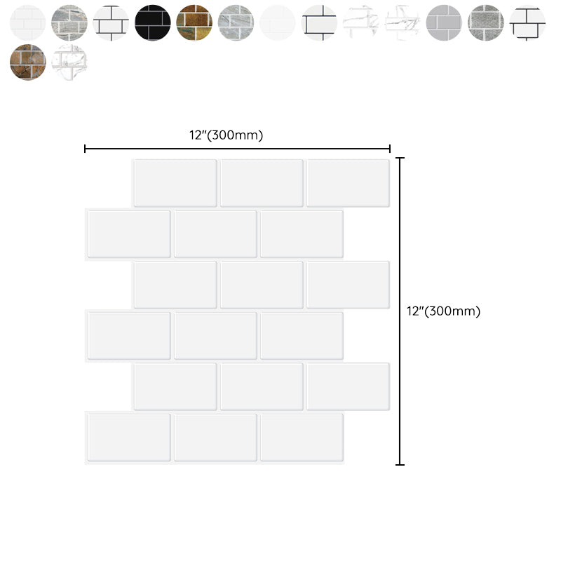 BowLift | Peel and Stick Tiles Subway Rectangle Waterproof PVC Tile-Peel & Stick for the Kitchen 10-Pack