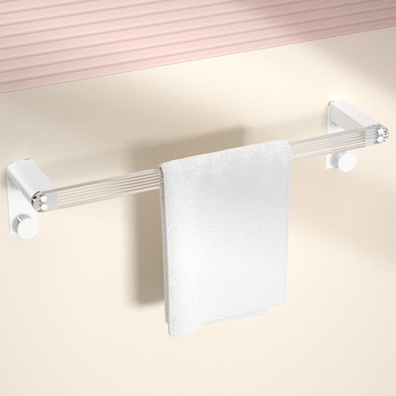 BowLift | White Bathroom Accessory Set Metal & Acrylic Bathroom Set with Bath Shelf/Towel Hook