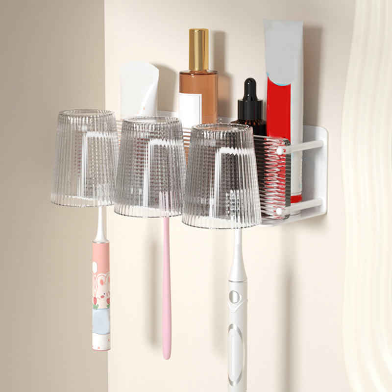 BowLift | White Bathroom Accessory Set Metal & Acrylic Bathroom Set with Bath Shelf/Towel Hook