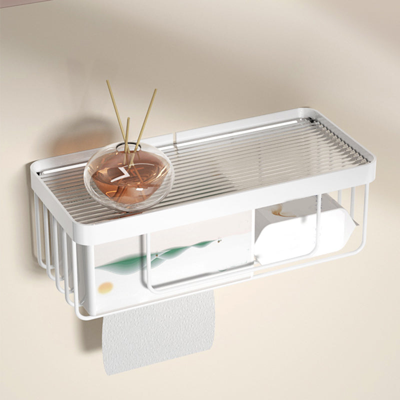 BowLift | White metal and acrylic bathroom accessories as single item or in set with bathroom shelf