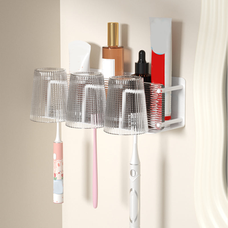 BowLift | White metal and acrylic bathroom accessories as single item or in set with bathroom shelf