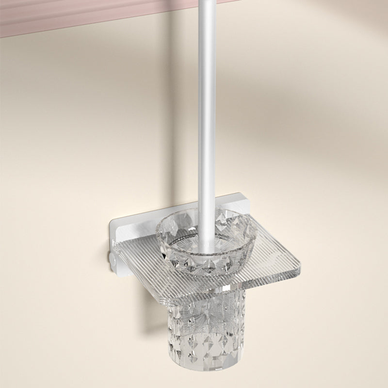 BowLift | White metal and acrylic bathroom accessories as single item or in set with bathroom shelf