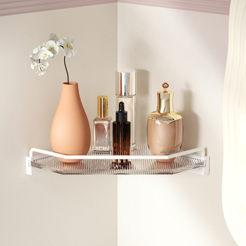 BowLift | White metal and acrylic bathroom accessories as single item or in set with bathroom shelf