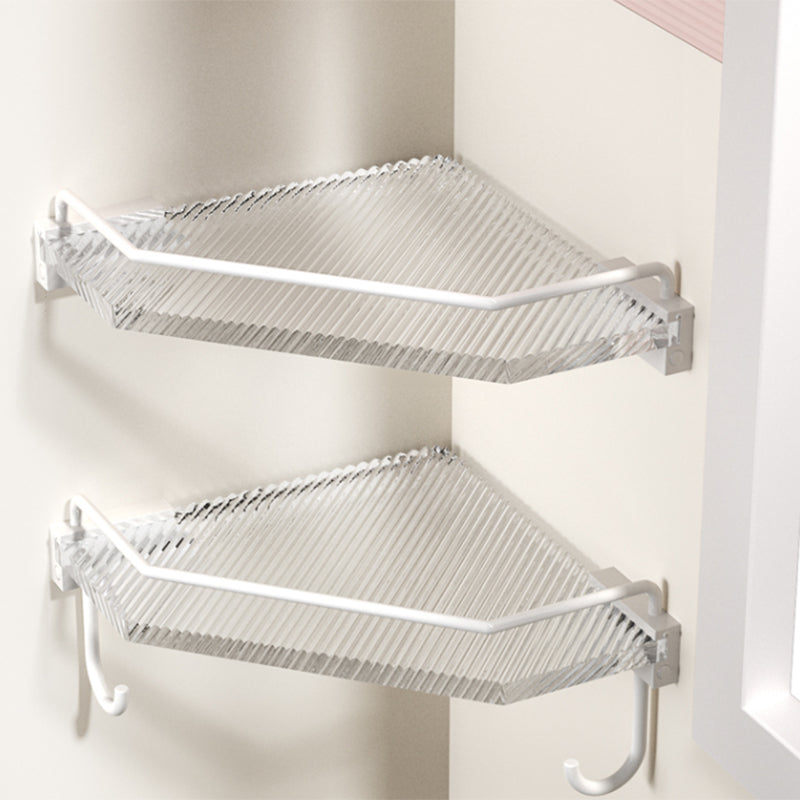 BowLift | White metal and acrylic bathroom accessories as single item or in set with bathroom shelf
