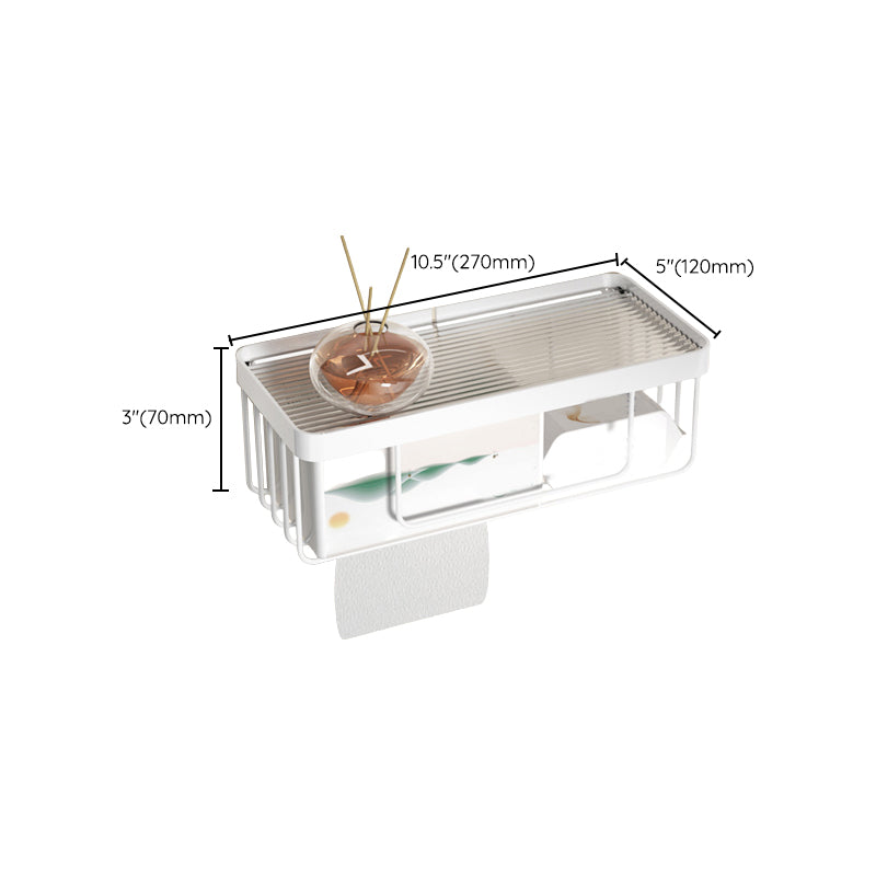 BowLift | White metal and acrylic bathroom accessories as single item or in set with bathroom shelf