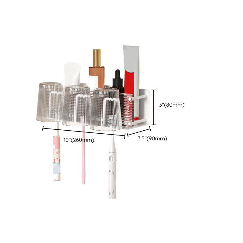 BowLift | White metal and acrylic bathroom accessories as single item or in set with bathroom shelf