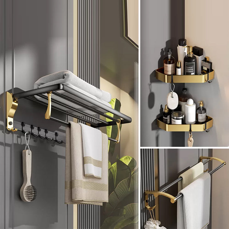 BowLift | Contemporary stainless steel bathroom accessories as a single piece or in a set in black and gold