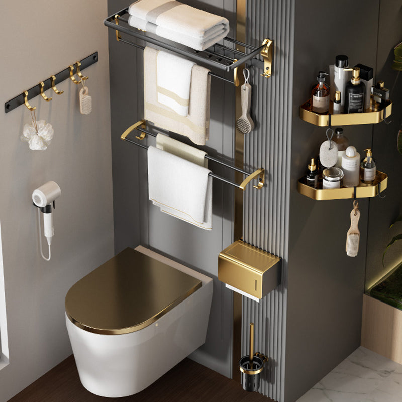 BowLift | Contemporary stainless steel bathroom accessories as a single piece or in a set in black and gold