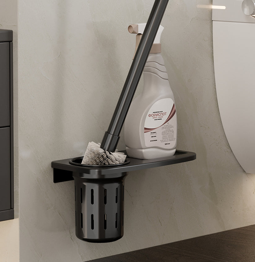 BowLift | Modern Bathroom Accessories Set Black Bath Shelf Bath Accessories Set