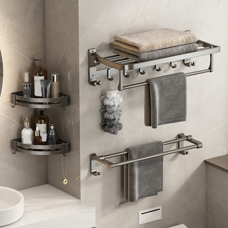 BowLift | Contemporary Bathroom Accessory Set Grey Aluminum Bathroom Accessory Kit