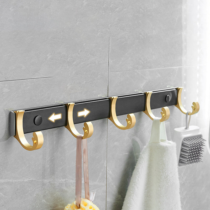 BowLift | Contemporary Bath Accessories Set Black & Golden Bath Shelf/Towel Bar