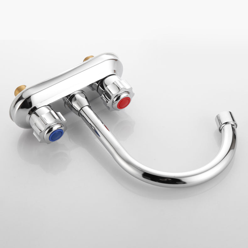 BowLift | Circular 2-Handle Bathroom Faucet Contemporary Brass Sink Faucet