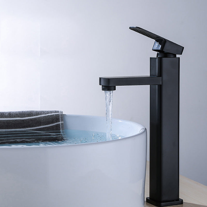 BowLift | Industrial Bathroom Faucet Stainless Steel Lever Handles with Water Hose Sink Faucet